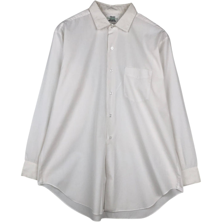 1960s-1970'S Sears TRU-POINT Long-Sleeve Polyester Shirt, Men's Size XL (Vintage) polyester white type Vintage Second Hand