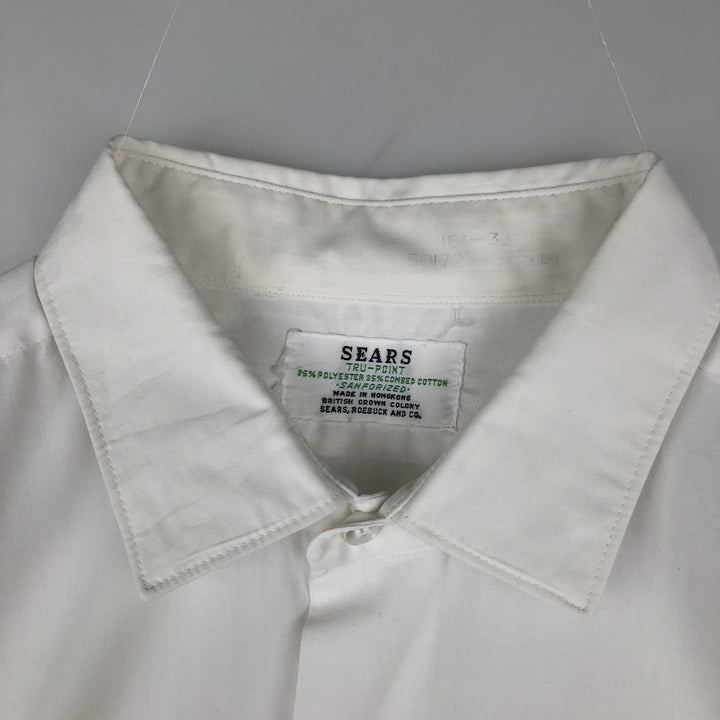 1960s-1970'S Sears TRU-POINT Long-Sleeve Polyester Shirt, Men's Size XL (Vintage) polyester white type Vintage Second Hand