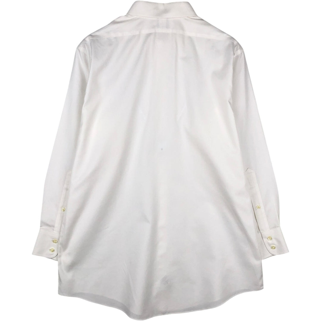 Brooks Brothers Est.1818 Slim Fit Herringbone Long-Sleeve Cotton Shirt (Men's Size L) cotton white type Vintage Second Hand