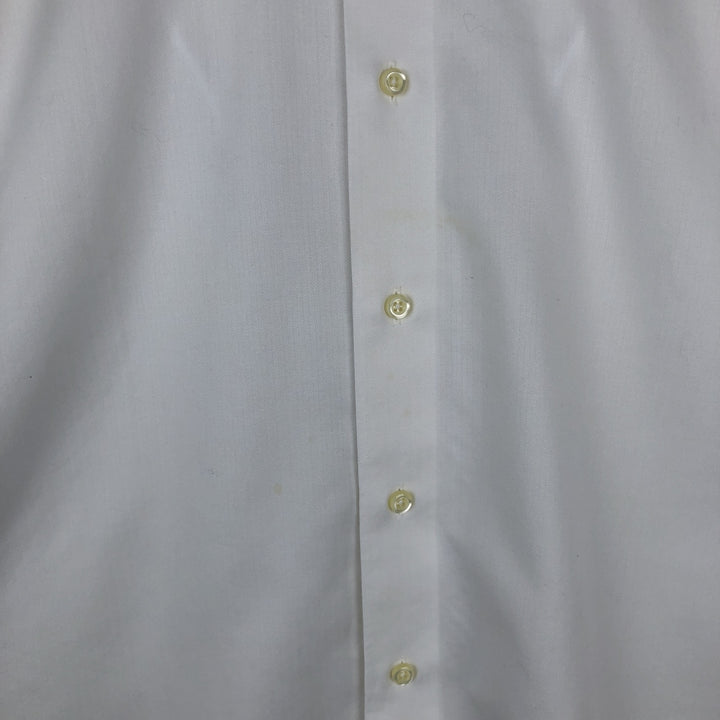 Brooks Brothers Est.1818 Slim Fit Herringbone Long-Sleeve Cotton Shirt (Men's Size L) cotton white type Vintage Second Hand