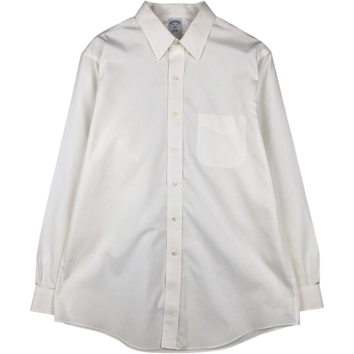 Brooks Brothers 346 Slim Fit Long-Sleeve Cotton Shirt, Men's Size XL (approx.) cotton white type Vintage Second Hand
