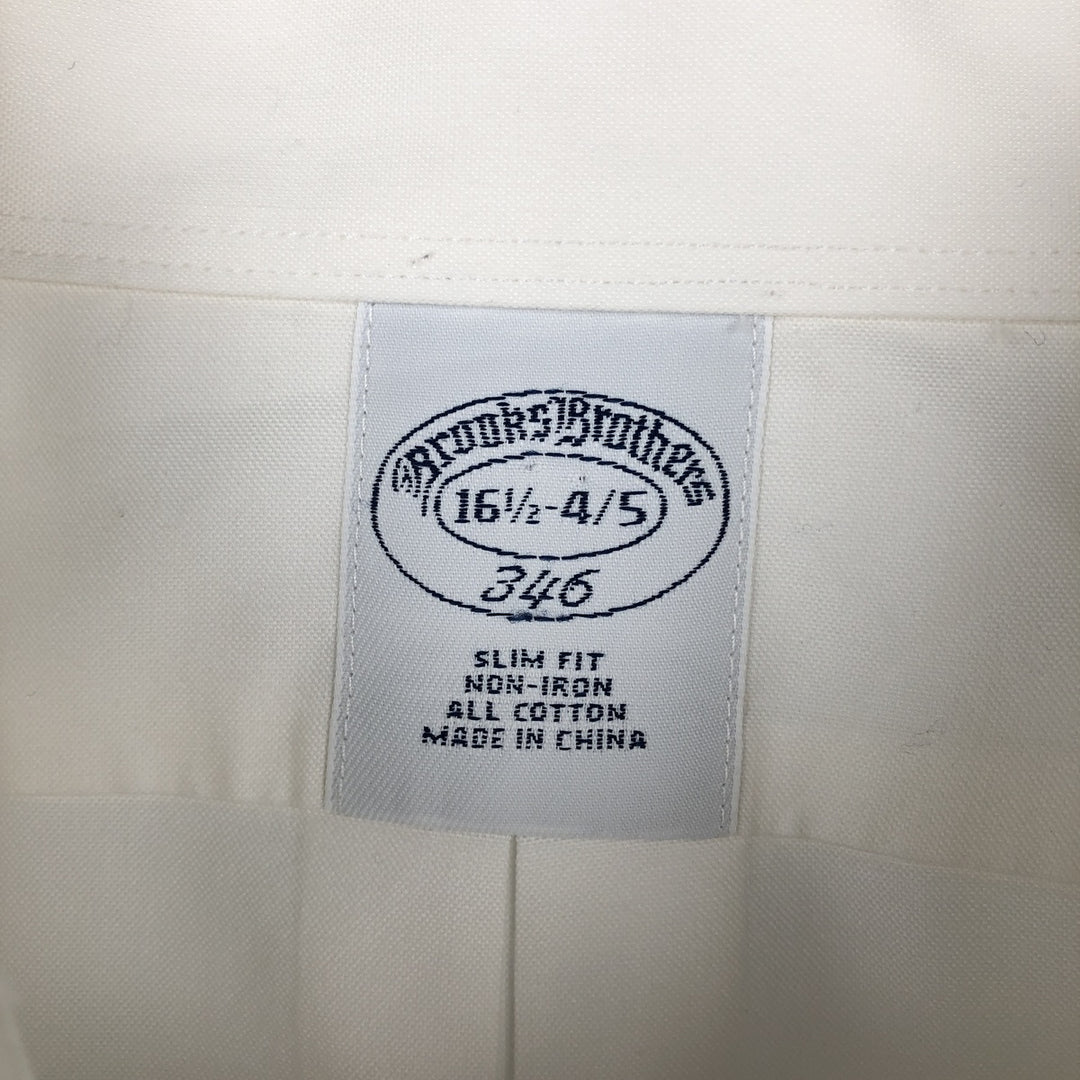 Brooks Brothers 346 Slim Fit Long-Sleeve Cotton Shirt, Men's Size XL (approx.) cotton white type Vintage Second Hand