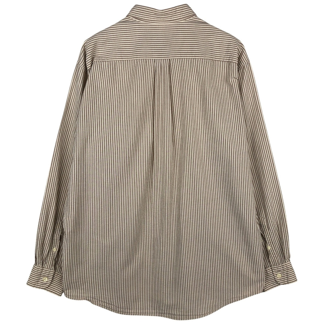 J.Crew seersucker long-sleeve button-down striped shirt, men's size L (approx.), vintage. cotton Beige type Vintage Second Hand