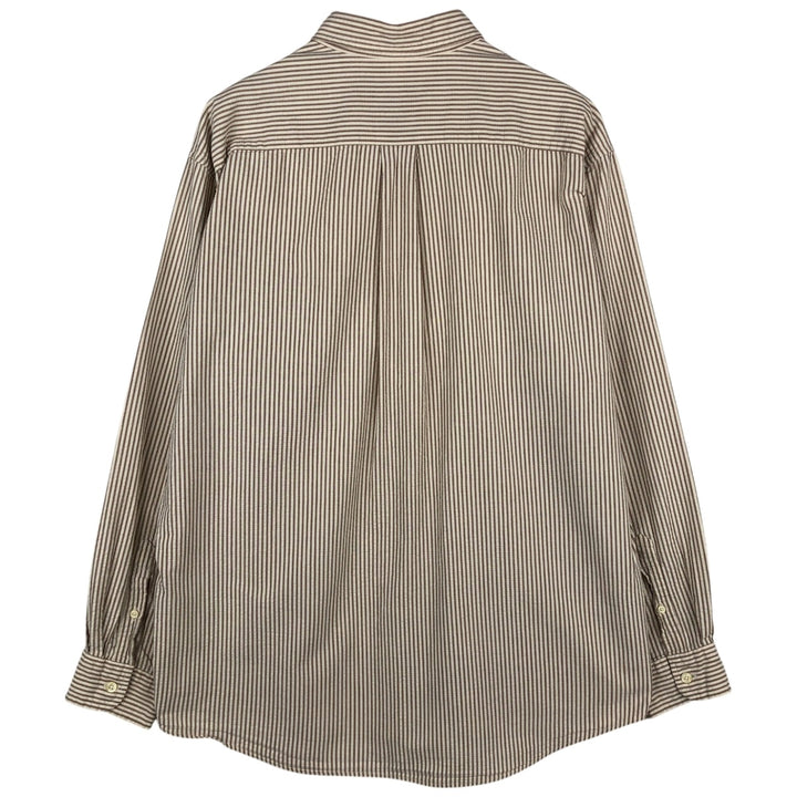 J.Crew seersucker long-sleeve button-down striped shirt, men's size L (approx.), vintage. cotton Beige type Vintage Second Hand