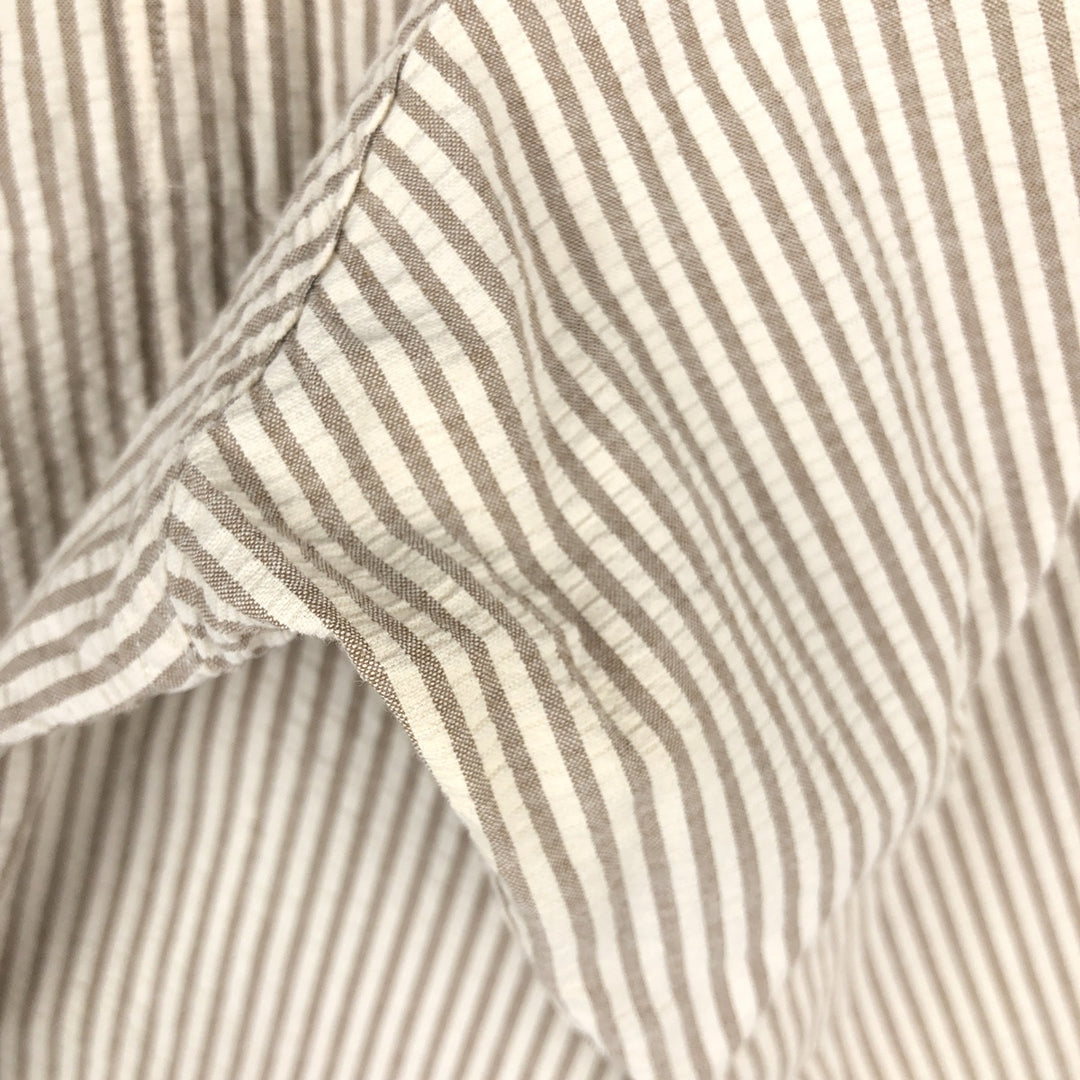 J.Crew seersucker long-sleeve button-down striped shirt, men's size L (approx.), vintage. cotton Beige type Vintage Second Hand