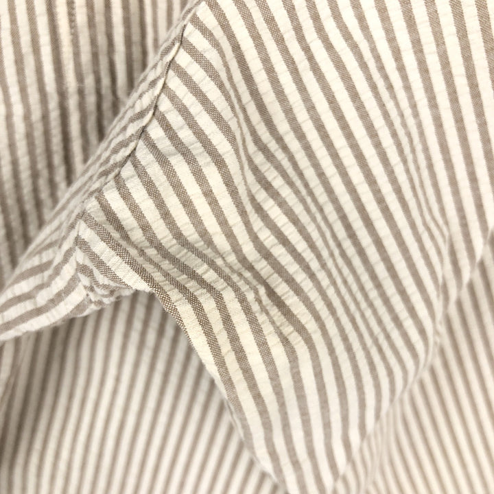 J.Crew seersucker long-sleeve button-down striped shirt, men's size L (approx.), vintage. cotton Beige type Vintage Second Hand