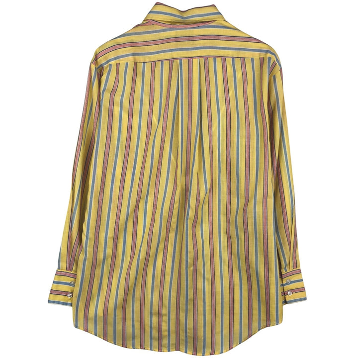 TOWN CRAFT Multi-Stripe Long-Sleeve Striped Shirt, Men's Size L (Equivalent), Vintage polyester yellow type Vintage Second Hand
