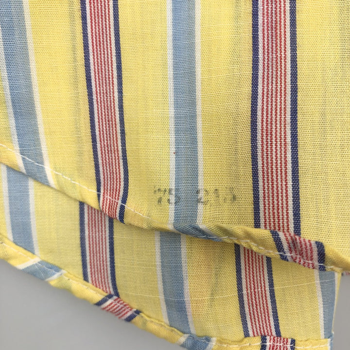 TOWN CRAFT Multi-Stripe Long-Sleeve Striped Shirt, Men's Size L (Equivalent), Vintage polyester yellow type Vintage Second Hand