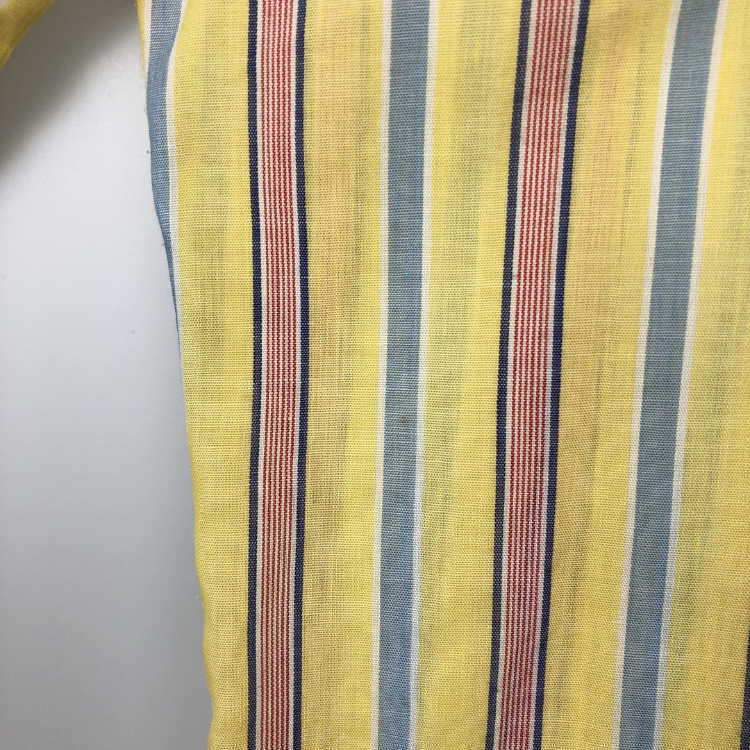 TOWN CRAFT Multi-Stripe Long-Sleeve Striped Shirt, Men's Size L (Equivalent), Vintage polyester yellow type Vintage Second Hand