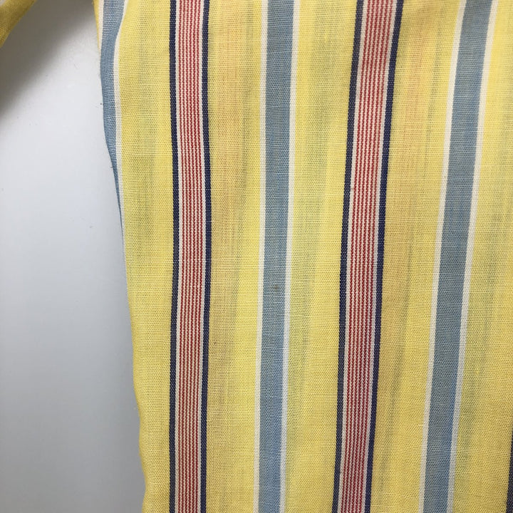 TOWN CRAFT Multi-Stripe Long-Sleeve Striped Shirt, Men's Size L (Equivalent), Vintage polyester yellow type Vintage Second Hand