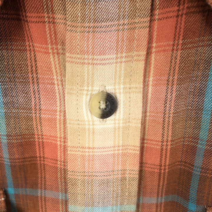 2000'S Pendleton Long-Sleeve Cotton Check Shirt, Men's Size XL (approx.) Pima Cotton orange type Vintage Second Hand