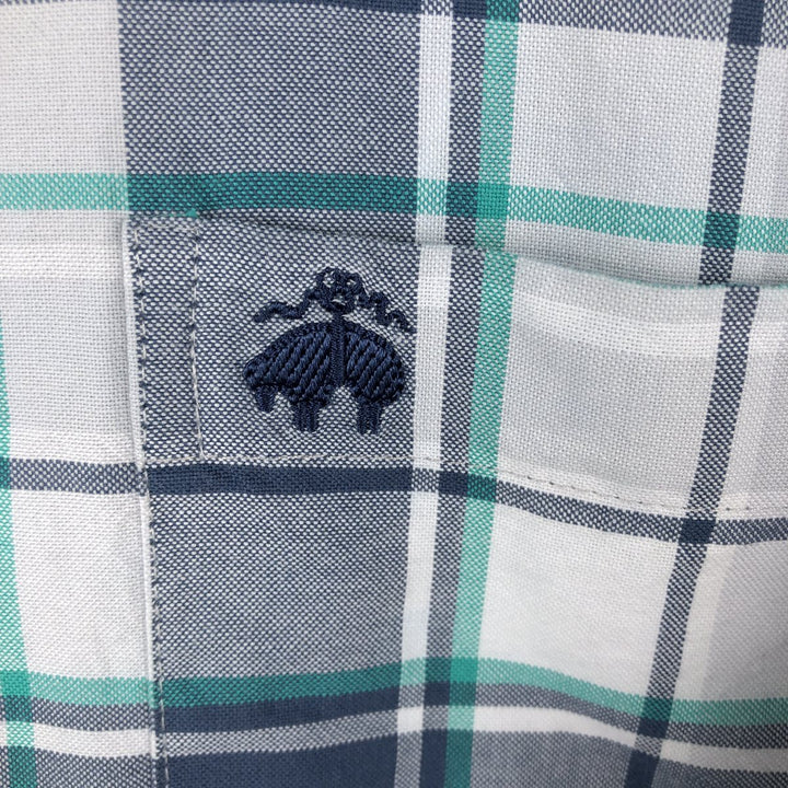 Brooks Brothers Long Sleeve Button-Down Check Shirt, Men's Size L cotton white type Vintage Second Hand