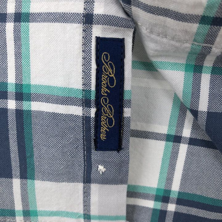 Brooks Brothers Long Sleeve Button-Down Check Shirt, Men's Size L cotton white type Vintage Second Hand