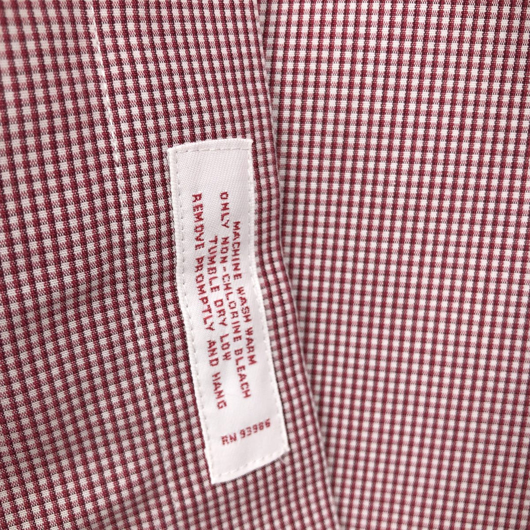 Brooks Brothers Est.1818 Regular Fit Long-Sleeve Button-Down Check Shirt, Men's Size L (approx.) Supima Cotton red type Vintage Second Hand