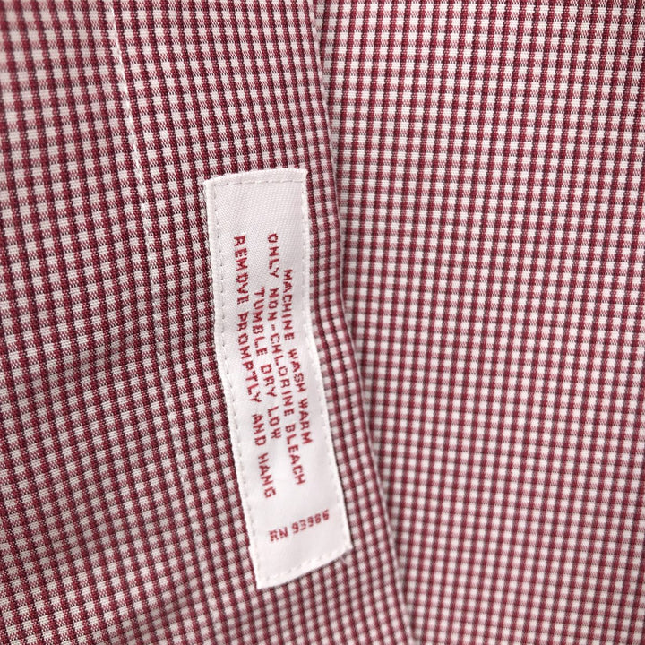 Brooks Brothers Est.1818 Regular Fit Long-Sleeve Button-Down Check Shirt, Men's Size L (approx.) Supima Cotton red type Vintage Second Hand