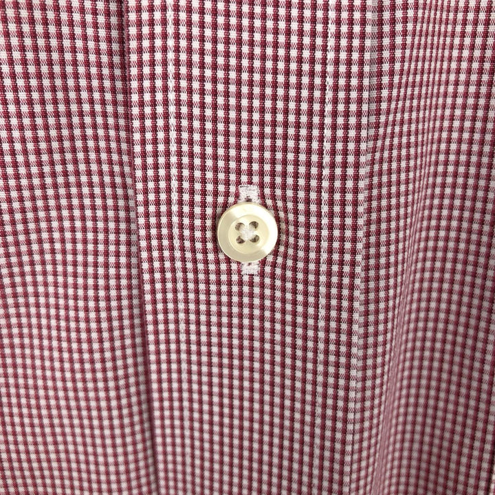 Brooks Brothers Est.1818 Regular Fit Long-Sleeve Button-Down Check Shirt, Men's Size L (approx.) Supima Cotton red type Vintage Second Hand