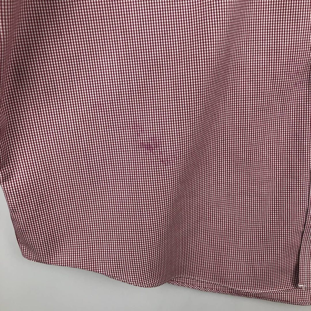 Brooks Brothers Est.1818 Regular Fit Long-Sleeve Button-Down Check Shirt, Men's Size L (approx.) Supima Cotton red type Vintage Second Hand