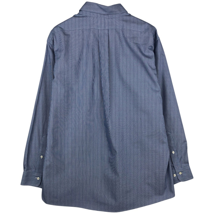 Brooks Brothers 1818 REGENT FIT Long-Sleeve Button-Down Check Shirt, Men's Size L (approx.) cotton navy blue type Vintage Second Hand
