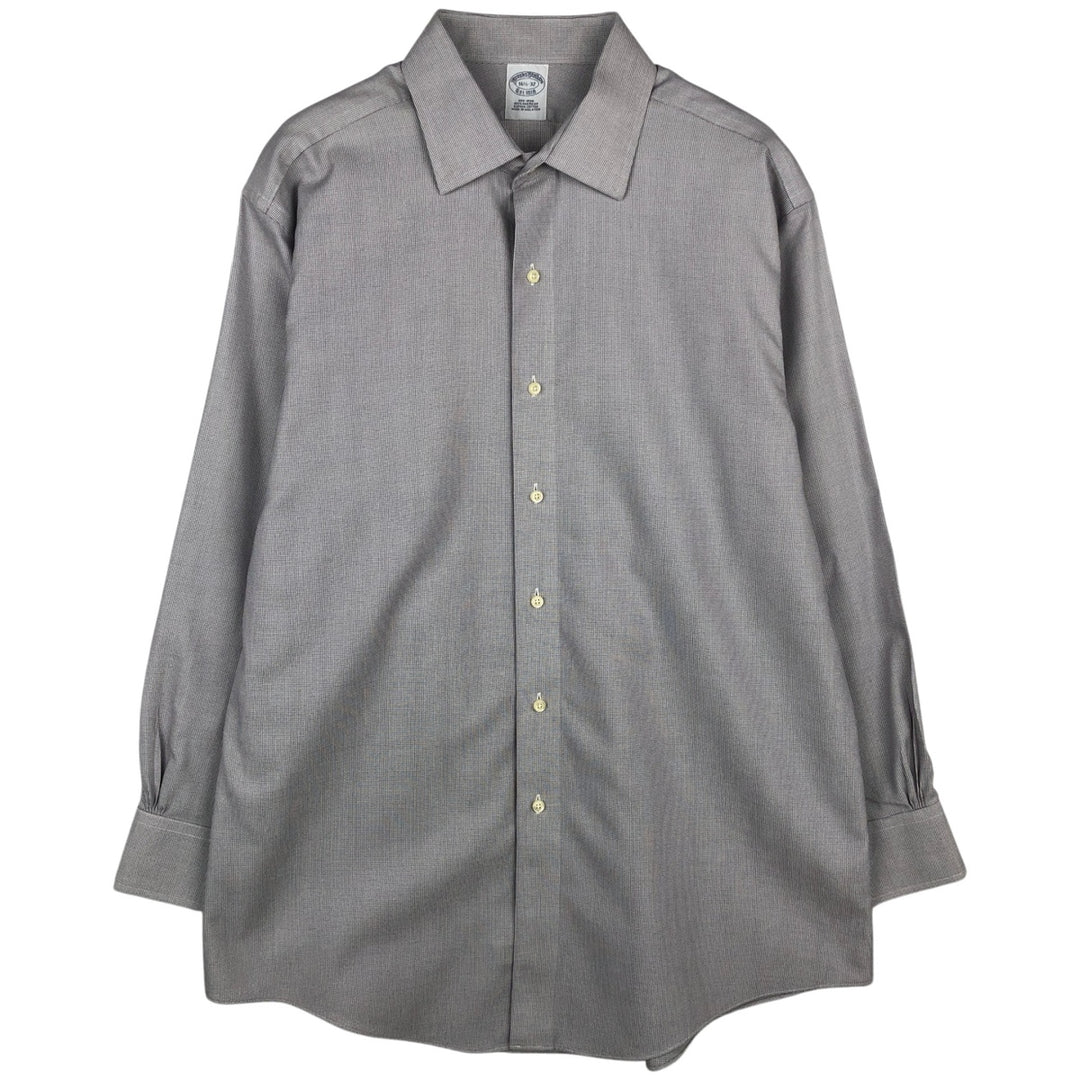 Brooks Brothers Est. 1818 Long Sleeve Cotton Check Shirt, Men's Size L Supima Cotton gray type Vintage Second Hand