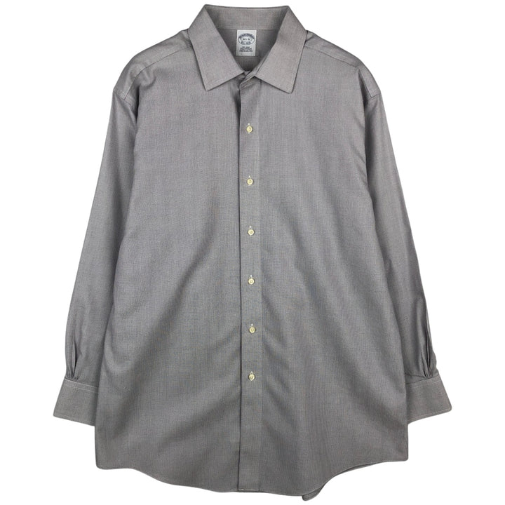 Brooks Brothers Est. 1818 Long Sleeve Cotton Check Shirt, Men's Size L Supima Cotton gray type Vintage Second Hand