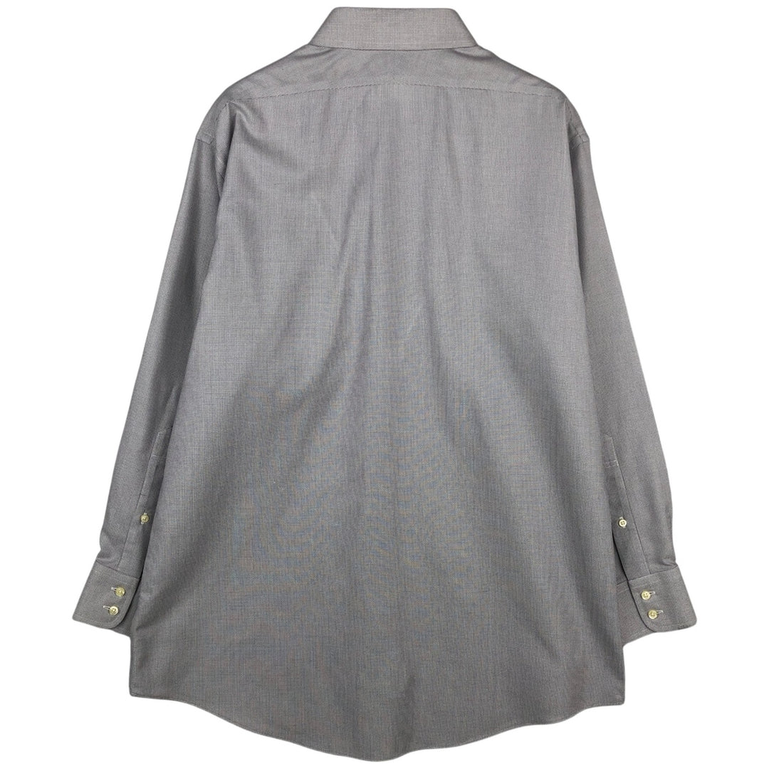 Brooks Brothers Est. 1818 Long Sleeve Cotton Check Shirt, Men's Size L Supima Cotton gray type Vintage Second Hand