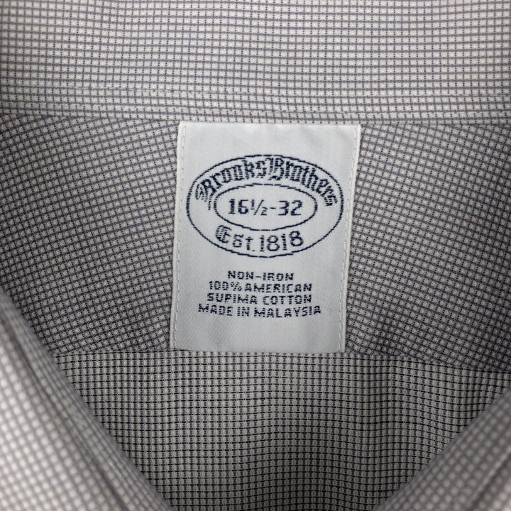 Brooks Brothers Est. 1818 Long Sleeve Cotton Check Shirt, Men's Size L Supima Cotton gray type Vintage Second Hand
