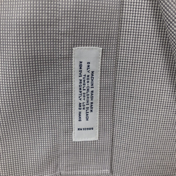 Brooks Brothers Est. 1818 Long Sleeve Cotton Check Shirt, Men's Size L Supima Cotton gray type Vintage Second Hand