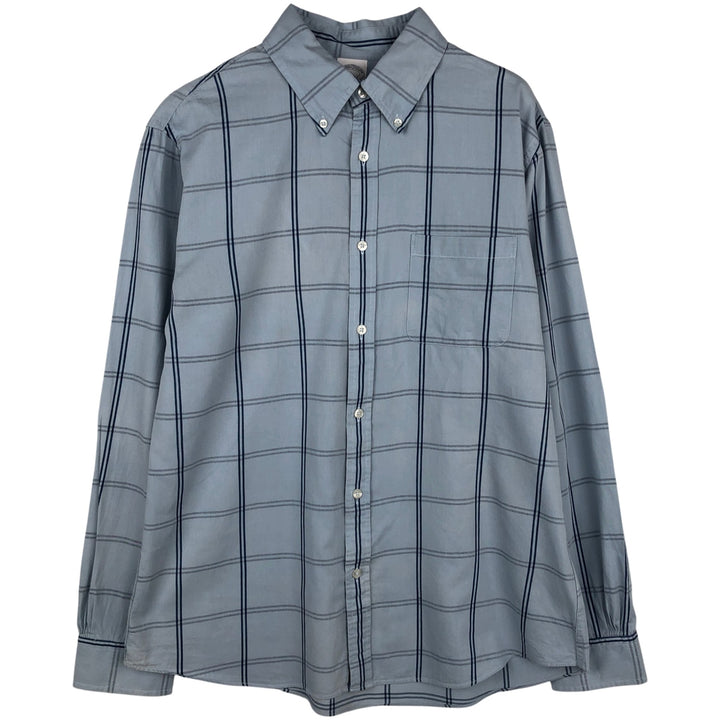 Brooks Brothers Est. 1818 Regent Fit Long Sleeve Button-Down Check Shirt, Men's Size L cotton Blue type light blue Vintage Second Hand