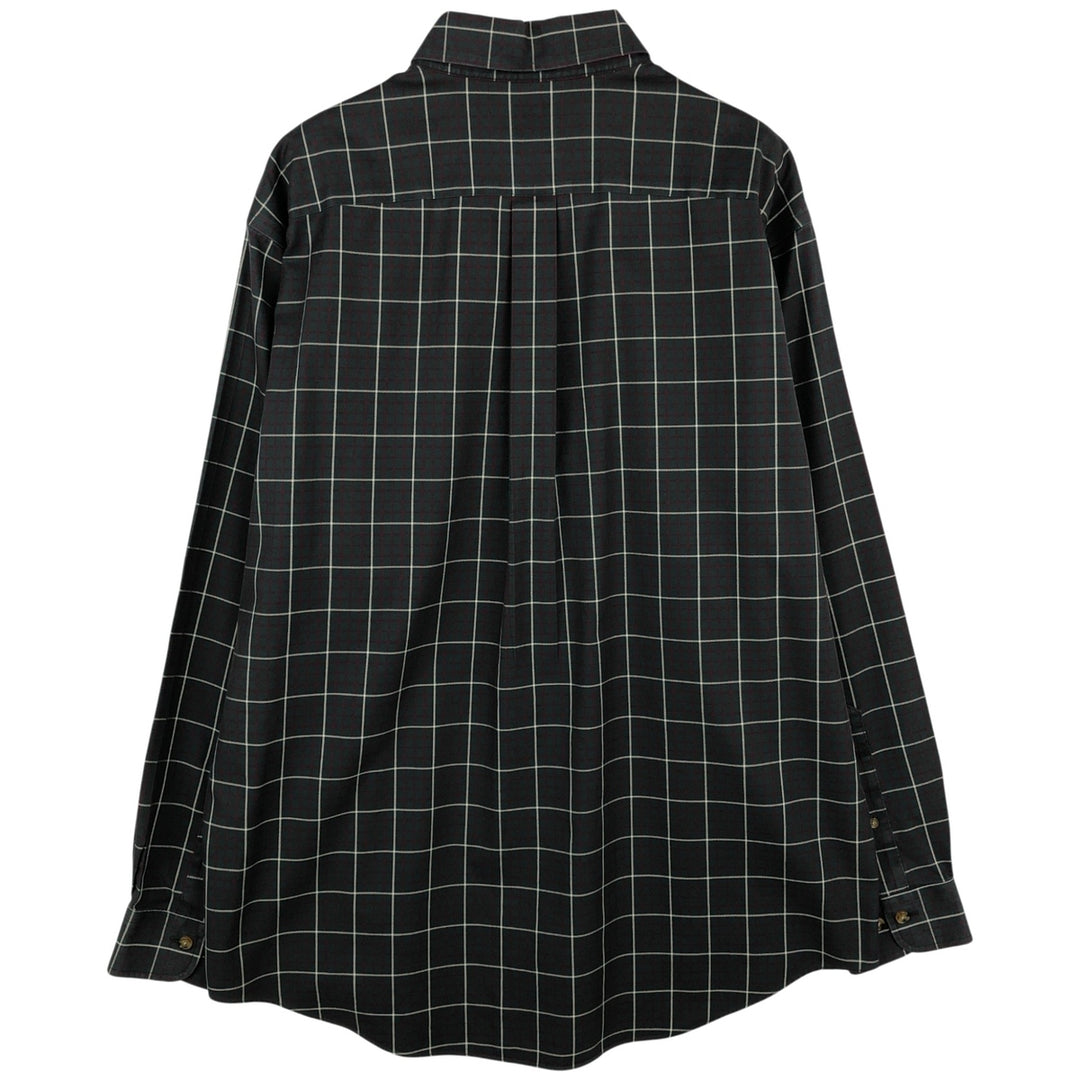 Brooks Brothers Est.1818 Long Sleeve Button-Down Check Shirt, Men's Size L cotton dark green Vintage Second Hand