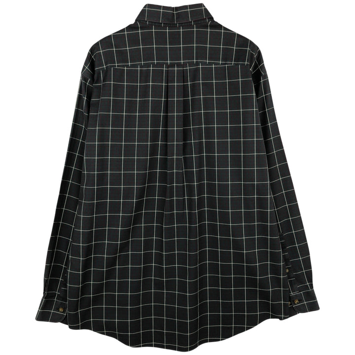 Brooks Brothers Est.1818 Long Sleeve Button-Down Check Shirt, Men's Size L cotton dark green Vintage Second Hand
