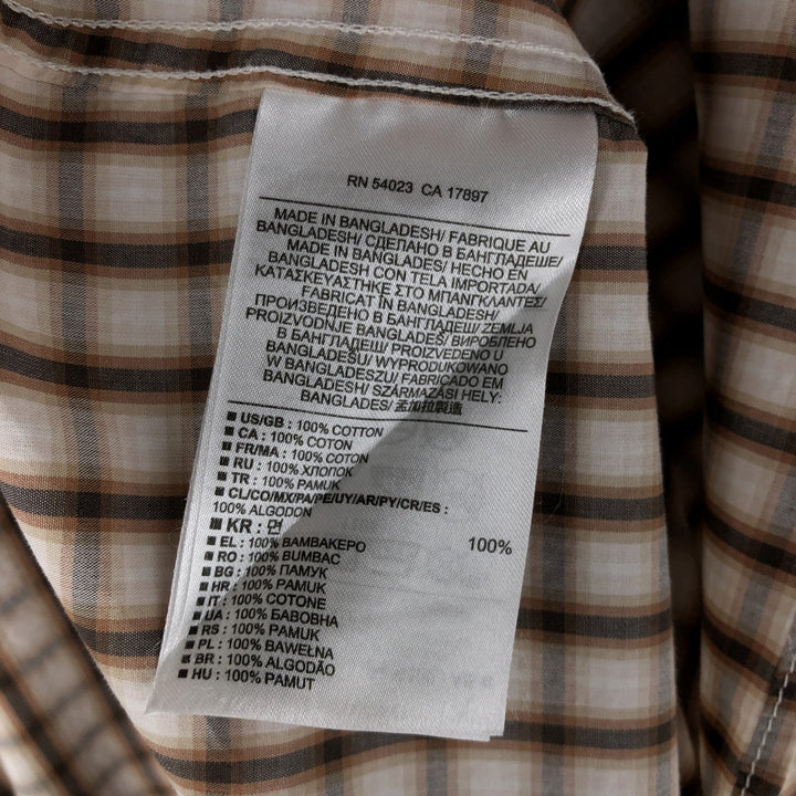 Banana Republic Long-Sleeve Button-Down Check Shirt, Men's Size L (approx.) cotton brown type Vintage Second Hand