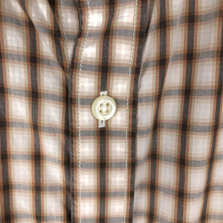 Banana Republic Long-Sleeve Button-Down Check Shirt, Men's Size L (approx.) cotton brown type Vintage Second Hand