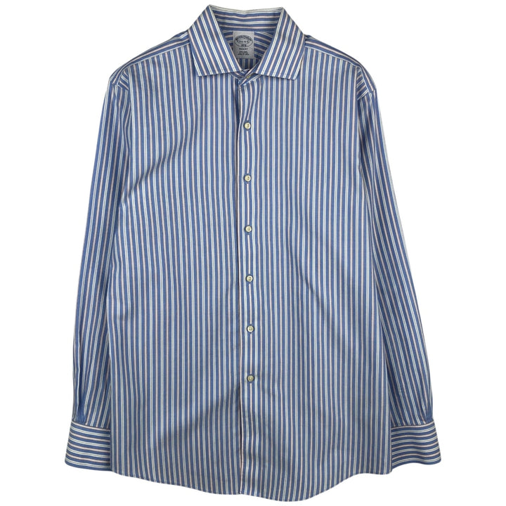 Brooks Brothers 1818 REGENT Multi-Stripe Wide Collar Long-Sleeve Cotton Stripe Shirt (Men's Size M) cotton blue type Vintage Second Hand