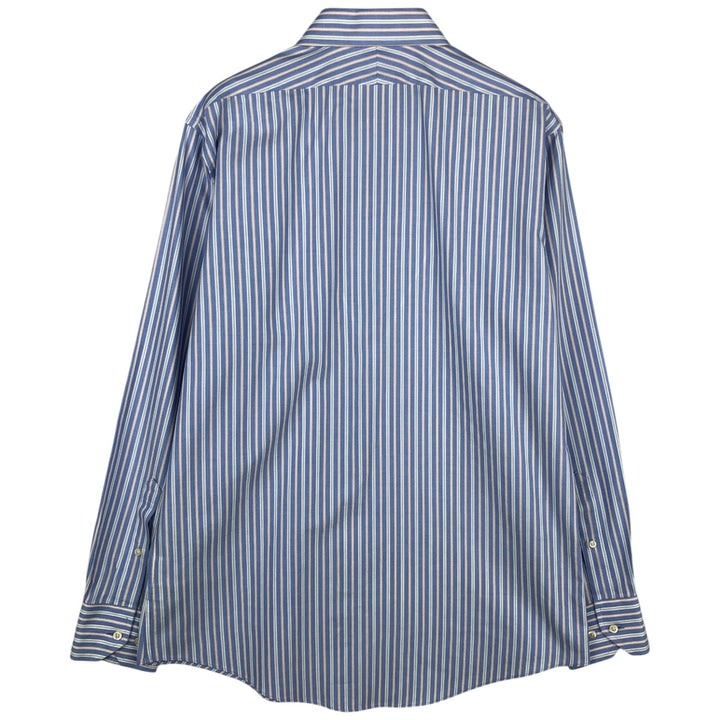 Brooks Brothers 1818 REGENT Multi-Stripe Wide Collar Long-Sleeve Cotton Stripe Shirt (Men's Size M) cotton blue type Vintage Second Hand