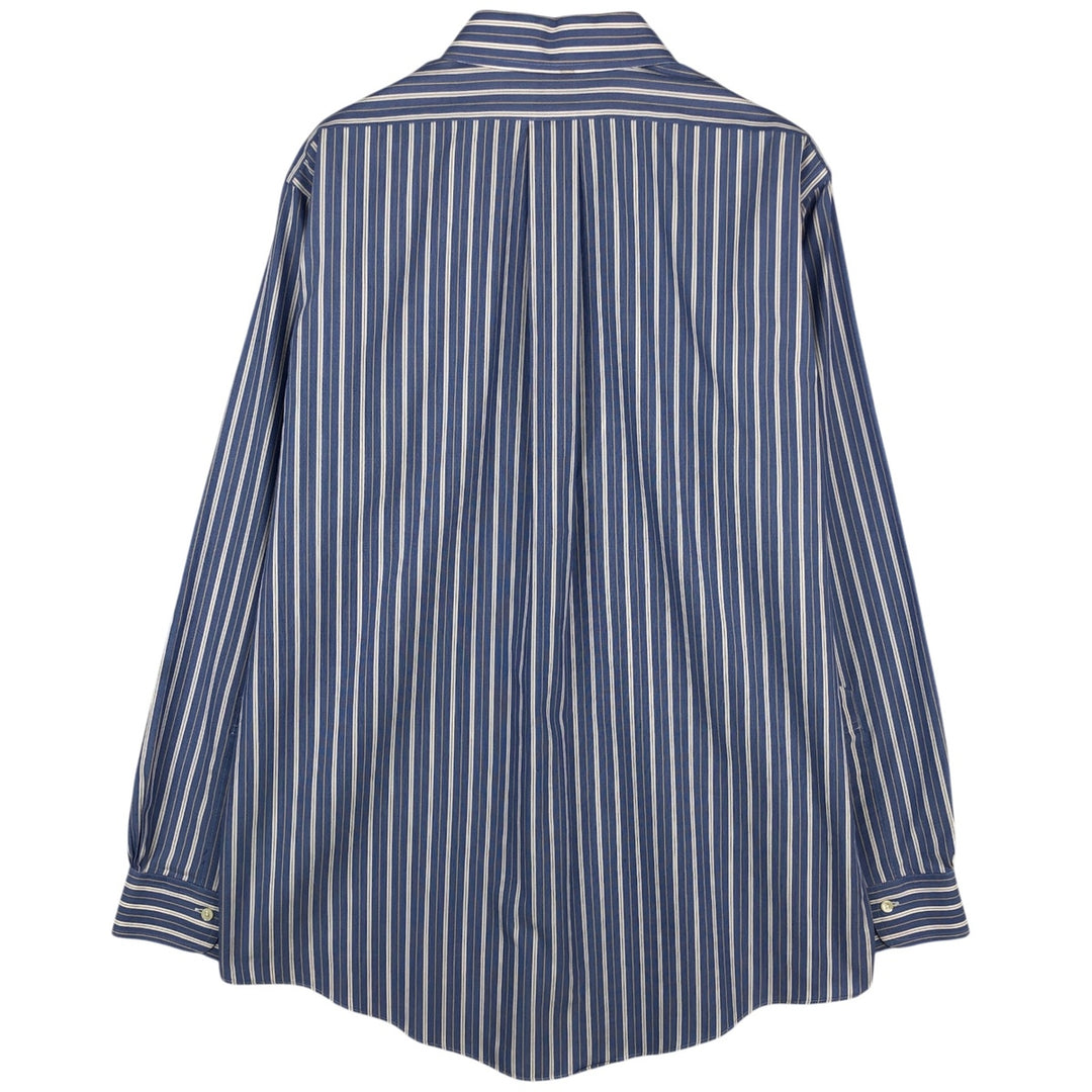 Brooks Brothers Est.1818 Multi-Stripe Long-Sleeve Cotton Stripe Shirt, Men's Size M (approx.) cotton blue type Vintage Second Hand