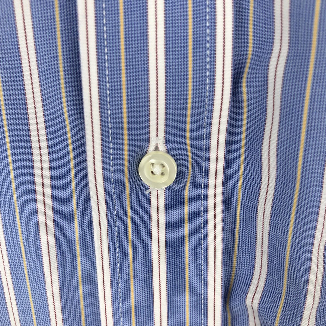 Brooks Brothers Est.1818 Multi-Stripe Long-Sleeve Cotton Stripe Shirt, Men's Size M (approx.) cotton blue type Vintage Second Hand