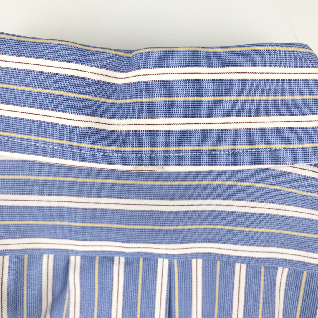 Brooks Brothers Est.1818 Multi-Stripe Long-Sleeve Cotton Stripe Shirt, Men's Size M (approx.) cotton blue type Vintage Second Hand