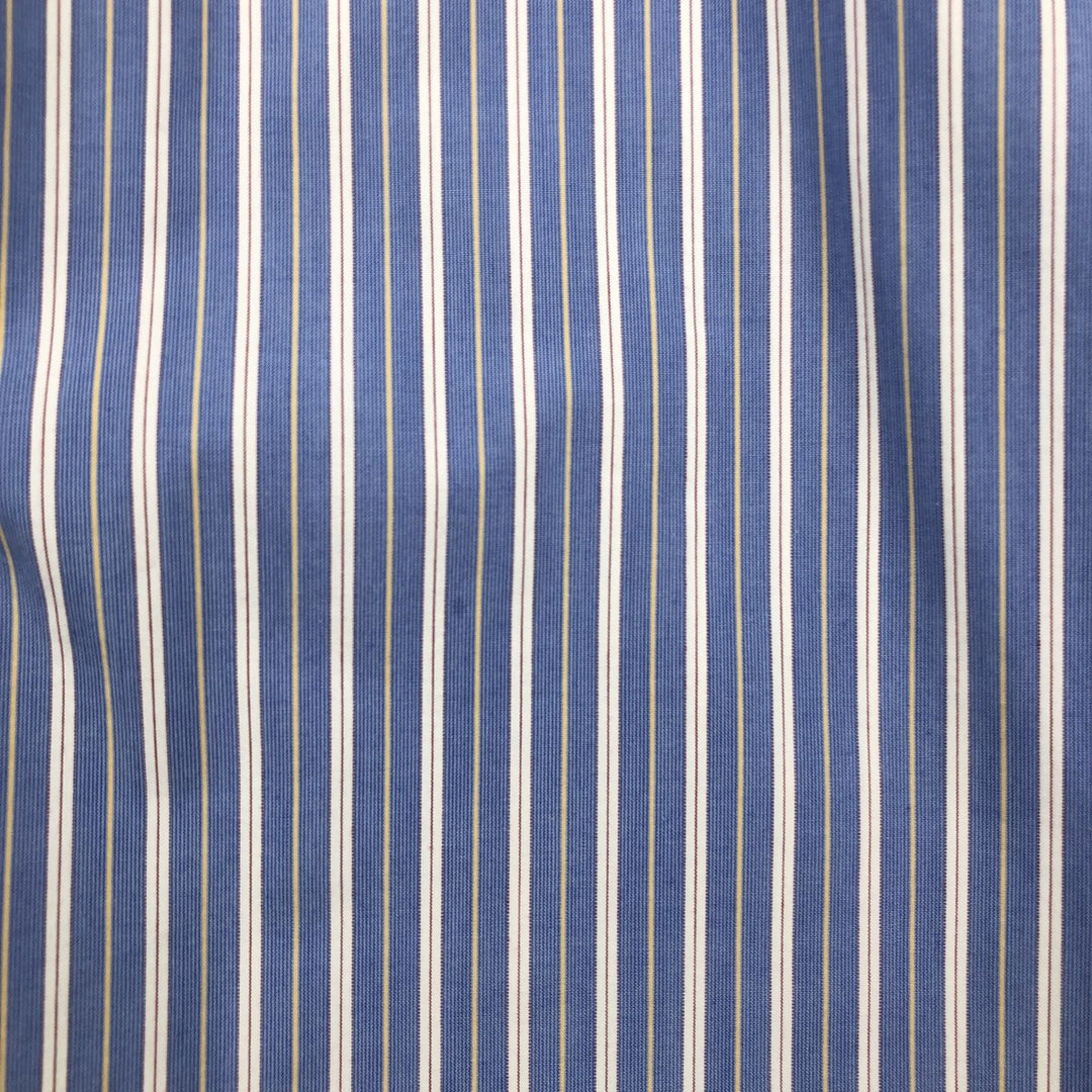 Brooks Brothers Est.1818 Multi-Stripe Long-Sleeve Cotton Stripe Shirt, Men's Size M (approx.) cotton blue type Vintage Second Hand
