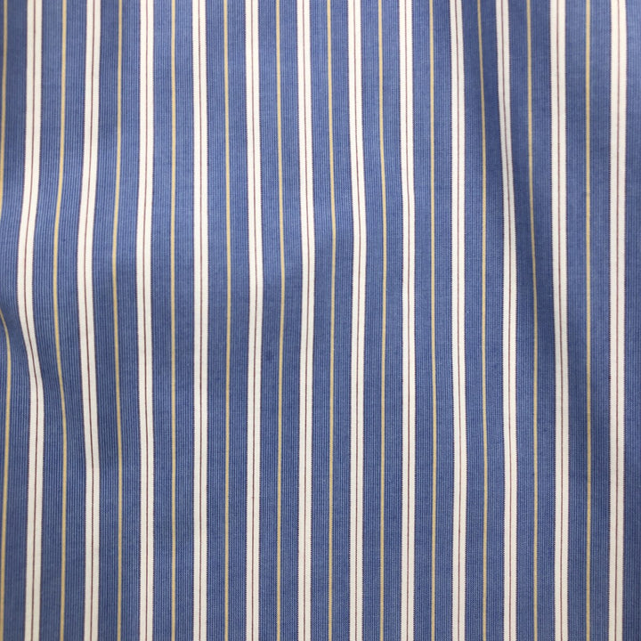 Brooks Brothers Est.1818 Multi-Stripe Long-Sleeve Cotton Stripe Shirt, Men's Size M (approx.) cotton blue type Vintage Second Hand