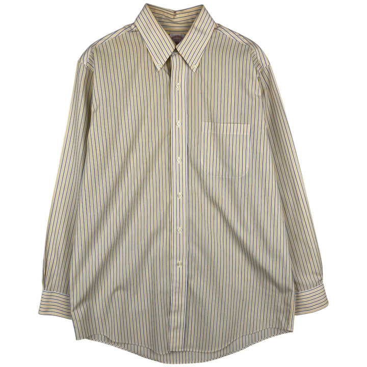Brooks Brothers 346 Multi-Stripe Long Sleeve Button-Down Striped Shirt, Men's Size Medium cotton yellow type Vintage Second Hand