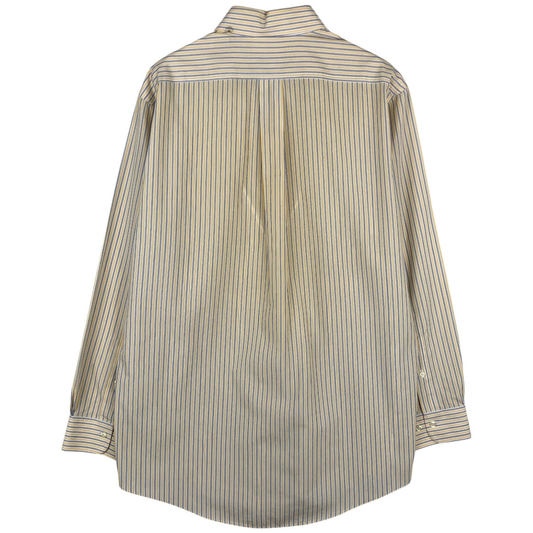 Brooks Brothers 346 Multi-Stripe Long Sleeve Button-Down Striped Shirt, Men's Size Medium cotton yellow type Vintage Second Hand