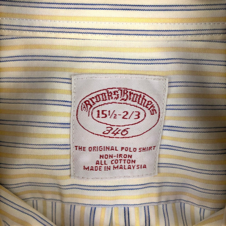 Brooks Brothers 346 Multi-Stripe Long Sleeve Button-Down Striped Shirt, Men's Size Medium cotton yellow type Vintage Second Hand