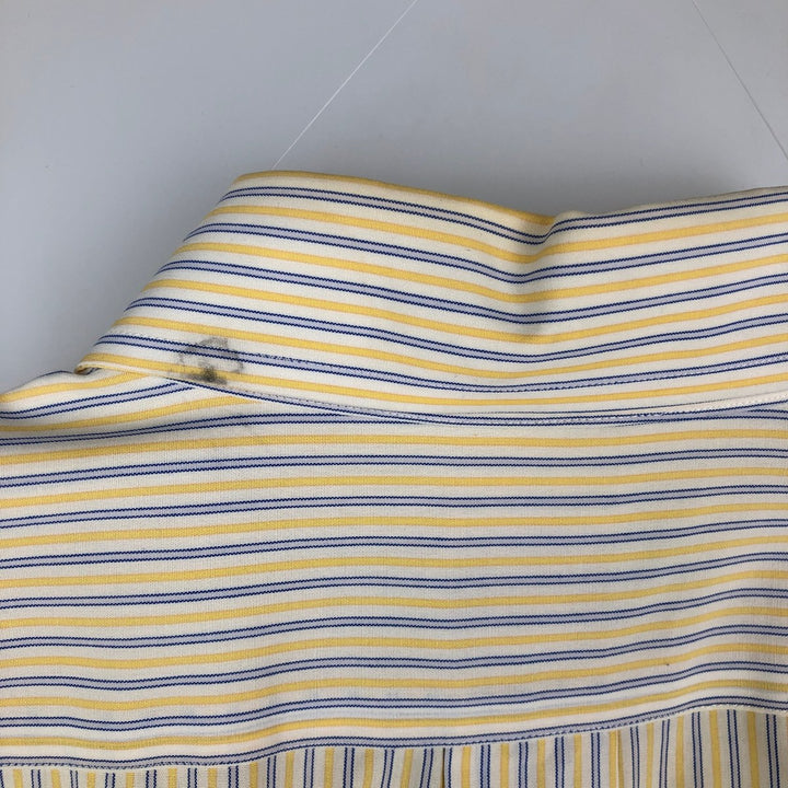 Brooks Brothers 346 Multi-Stripe Long Sleeve Button-Down Striped Shirt, Men's Size Medium cotton yellow type Vintage Second Hand