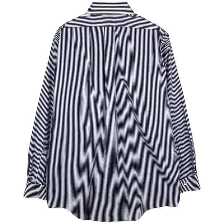 Brooks Brothers Est.1818 Long Sleeve Button-Down Striped Shirt, Men's Size L cotton Navy blue Vintage Second Hand