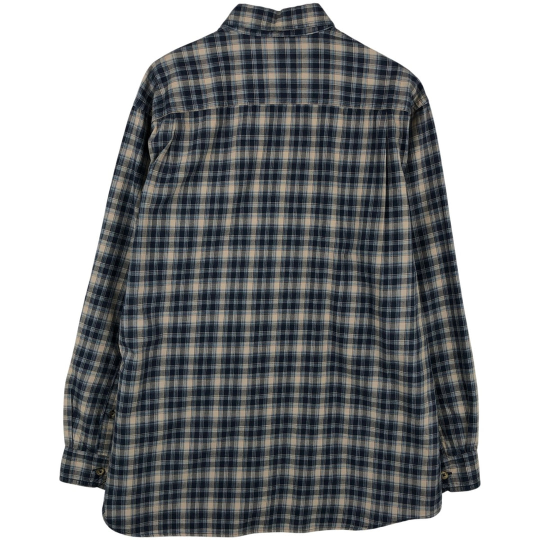 Columbia XCO Long-Sleeve Button-Down Check Shirt, Men's Size M (Equivalent), Lightweight cotton navy blue type Vintage Second Hand