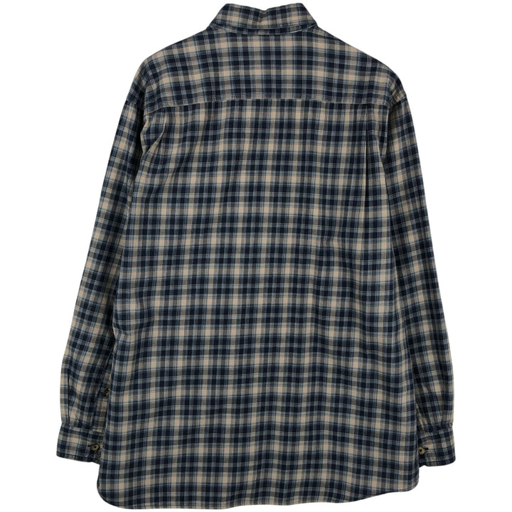Columbia XCO Long-Sleeve Button-Down Check Shirt, Men's Size M (Equivalent), Lightweight cotton navy blue type Vintage Second Hand