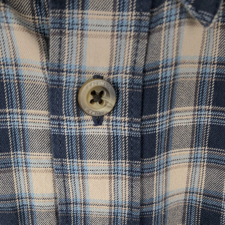 Columbia XCO Long-Sleeve Button-Down Check Shirt, Men's Size M (Equivalent), Lightweight cotton navy blue type Vintage Second Hand