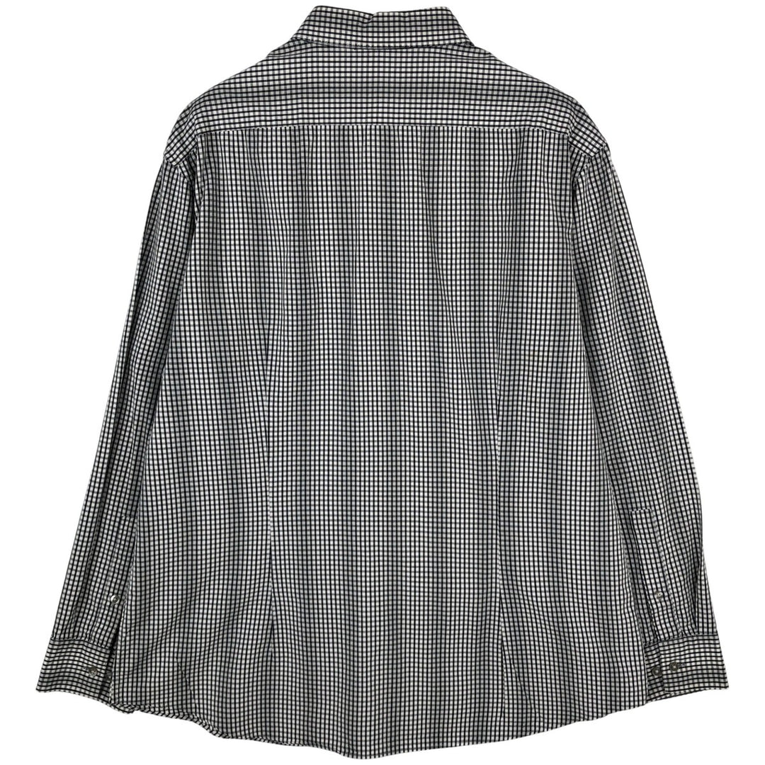 DKNY Slim Fit Short-Sleeve Button-Down Check Shirt, Men's Size XL (approx.) cotton black type Vintage Second Hand
