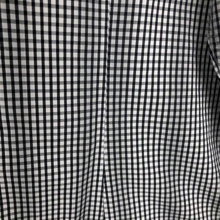 DKNY Slim Fit Short-Sleeve Button-Down Check Shirt, Men's Size XL (approx.) cotton black type Vintage Second Hand