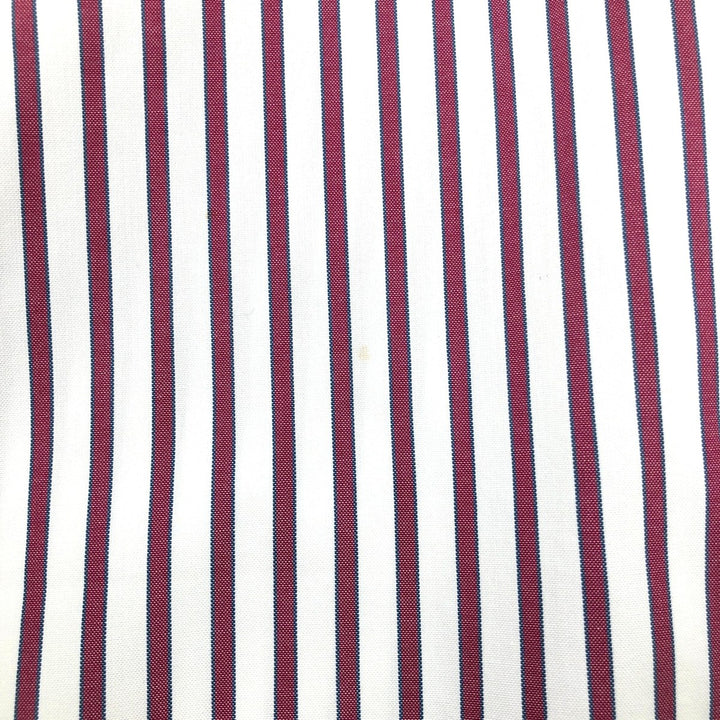 Vintage LLBean long-sleeved button-down striped shirt from the 1990s, men's size L. cotton red type Vintage Second Hand